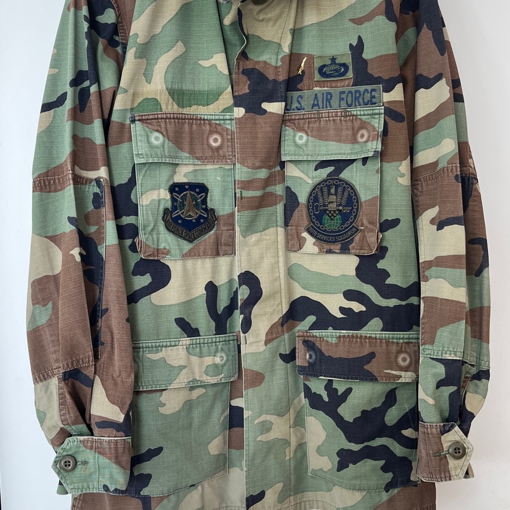 Camouflage Military Jacket with Patches